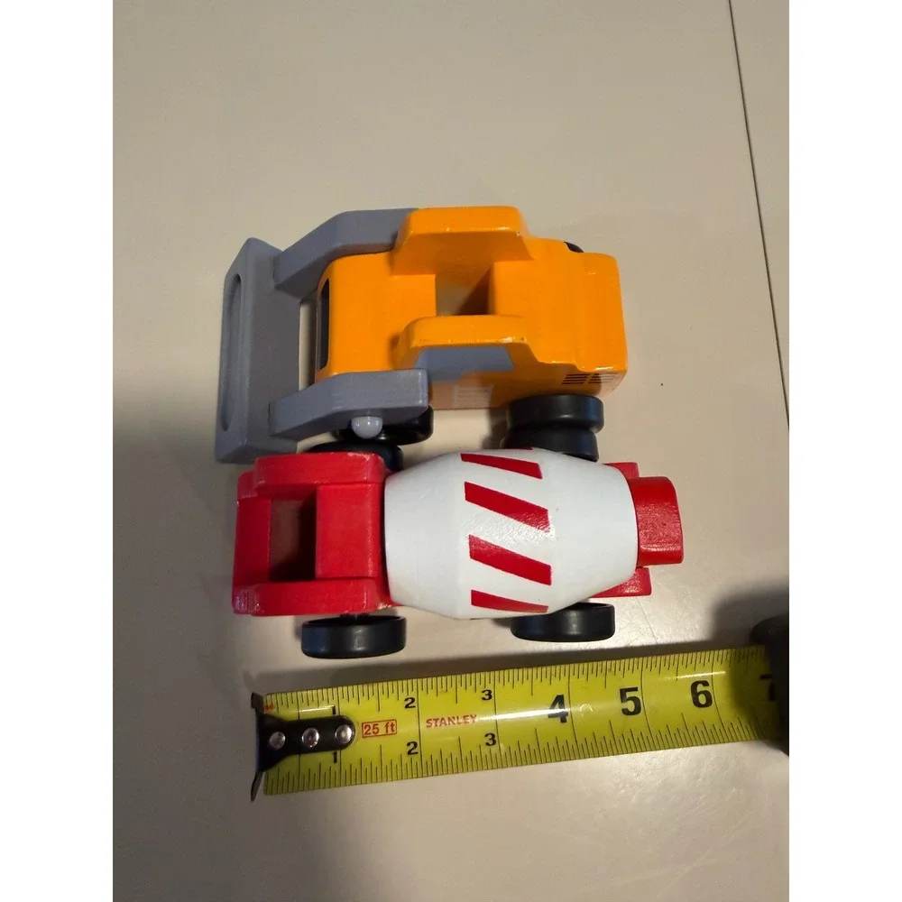 Melissa & Doug Wooden Construction Vehicle Set Front Loader Cement Mixer 656